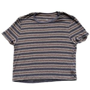 American Eagle Purple & Black Striped T-Shirt